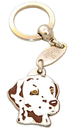 DALMATIAN BROWN WHITE <br> (keyring, engraving included)